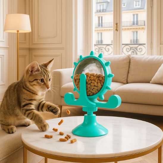 Distributeur de croquettes pour chat | FoodiWheel™ - Ambiance chat