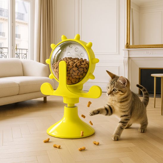 Distributeur de croquettes pour chat | FoodiWheel™ - Ambiance chat
